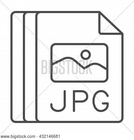 Papaer Sheet, Jpg File, Image Document Thin Line Icon, Documents Concept, Picture, Photo Vector Sign