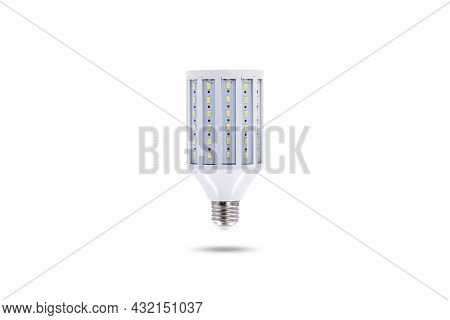 Led Energy-saving Lamp, Screw Cap E27 230v Isolated On White Background.
