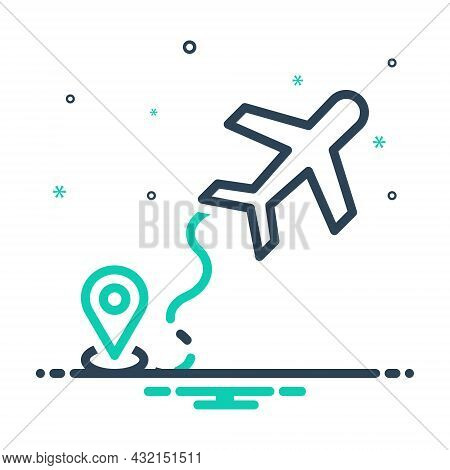 Mix Icon For Airline Airway Skyway Tour Journey Airline Air-highway Navigation Map Air-route