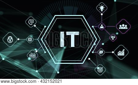 It Consultant Presenting Tag Cloud About Information Technology 3d Illustration