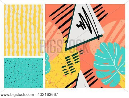 Nostalgia Flower Spring Texture Collection Surface Pattern Print, Retro Carton Graphic Decor With Mo