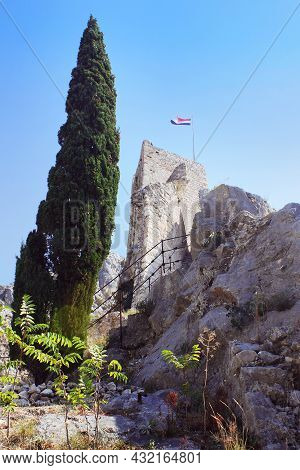 Omis, Croatia - 09 04 2015: Mirabella Fortress - Peovica
