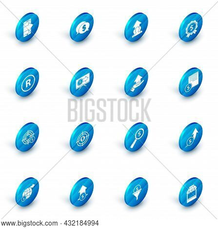 Set Speech Bubble With Dollar, Growth Chart And Progress In People Crowd, Price Tag, Registered Trad