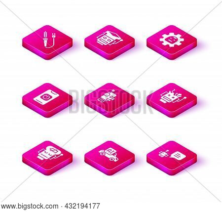 Set Robot Low Battery Charge, Autonomous Smart Car, Turn Off Robot From Phone, Bot, Broken, And Icon