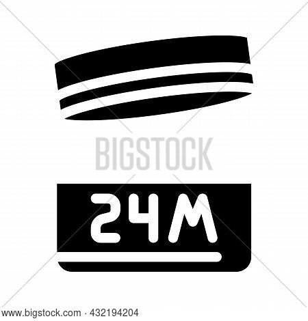24m Period After Opening Package Glyph Icon Vector. 24m Period After Opening Package Sign. Isolated 