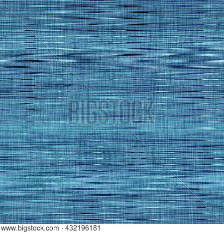 Classic Blue Woven Stripe Masculine Shirt Fabric Texture. Navy Space Dyed Marled Melange Background.