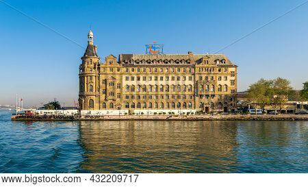 Istanbul, Turkey - April 27, 2017: Bosphorus, Haydarpasha Railway Terminal, South Of The Port Of Hay