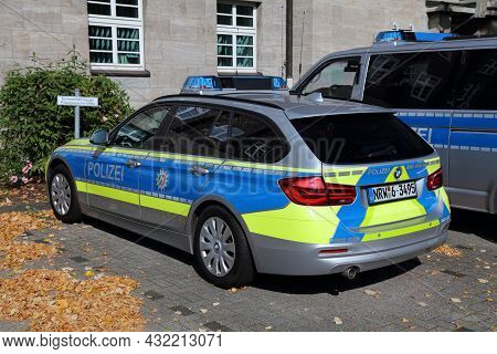 Bochum, Germany - September 17, 2020: German Police Vehicle Parked In Bochum. North Rhine-westphalia