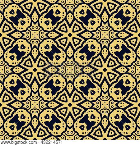 Two Colors Seamless Abstract Shape. Simple Pattern Ornament Background