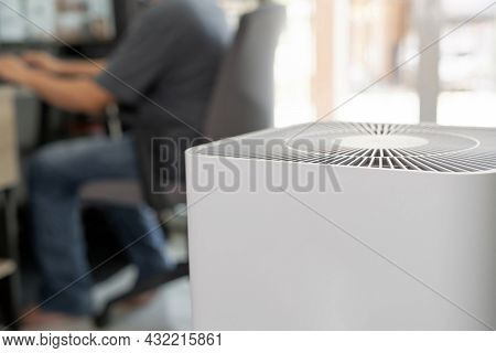Closeup Of Air Purifier In The Room Is Very Safe And Clean To Breathe With Filter Dust Pm 2.5 And A 