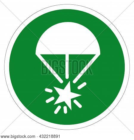 Rocket Parachute Flare Symbol Sign, Vector Illustration, Isolate On White Background Label. Eps10
