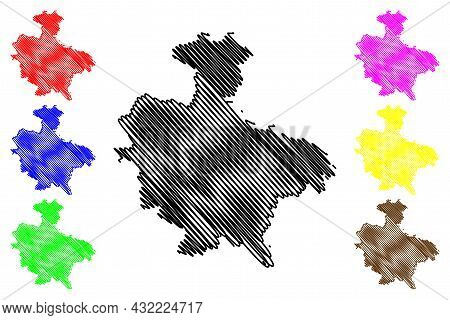 Sigmaringen District (federal Republic Of Germany, Rural District, Baden-wurttemberg State) Map Vect