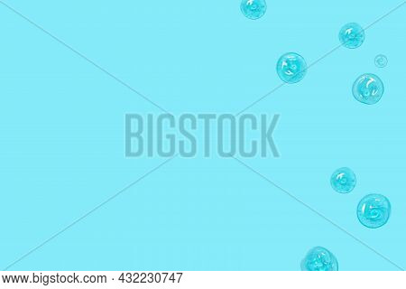 Antibacterial Transparent Gel Drops Pattern On White Background. Hygiene And Health Concept. Top Vie