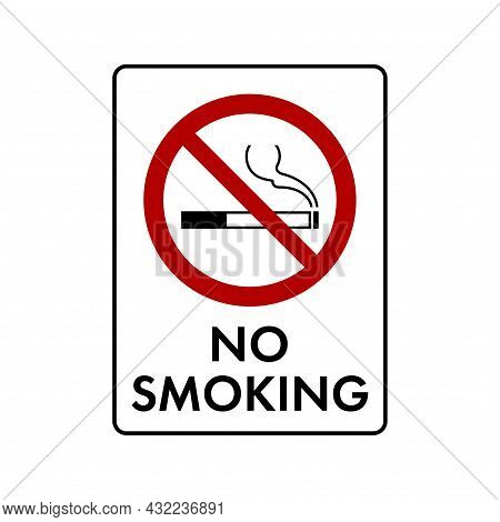 No Smoking Cigarette Prohibition Sign. No Symbol, Do Not Sign, Circle Backslash Symbol, Nay, Prohibi