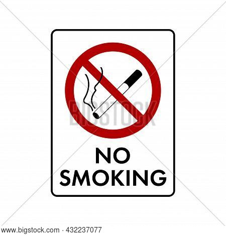 No Smoking Cigarette Prohibition Sign. No Symbol, Do Not Sign, Circle Backslash Symbol, Nay, Prohibi
