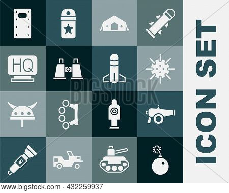 Set Bomb Ready To Explode, Cannon, Naval Mine, Military Medical Tent, Binoculars, Headquarters, Assa