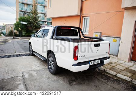 Nessebar, Bulgaria - June 20, 2021: Mercedes-benz X 350 Parking At Street.