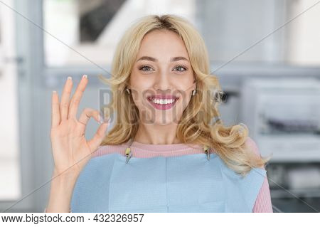 Closeup Portrait Of Happy Millennial Woman Visiting Dental Clinic
