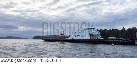 Victoria, Vancouver Island, British Columbia, Canada - August 23, 2021: Seaspan Ferries Parked At Sw