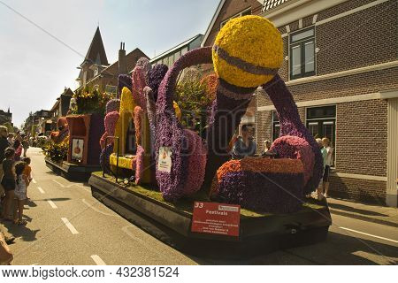 Sassenheim, Netherlands, 21 April 2018.  Flower Parade, Bloemencorso In Sassenheim, Netherlands.