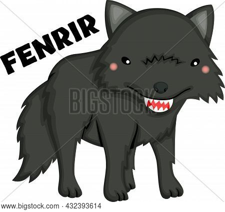 A Vector Of Fenrir From Norse Mythology