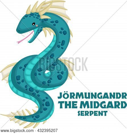 A Vector Of The World Serpent From Norse Mythology