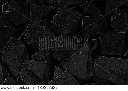 3D black geometric patterned background