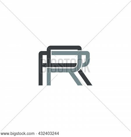 Letter Rr Flat Colorful Overlapping Simple Geometric Logo Vector
