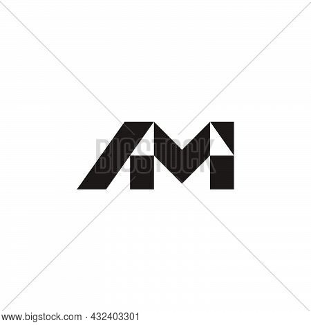 Letter Am Simple Geometric Triangle Logo Vector