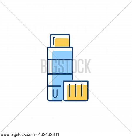 Glue Stick Rgb Color Icon. Solid Adhesive In Push-up Tube. Craft Glue For Scrapbooking. Sticking Mat