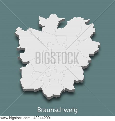 3d Isometric Map Of Braunschweig Is A City Of Germany