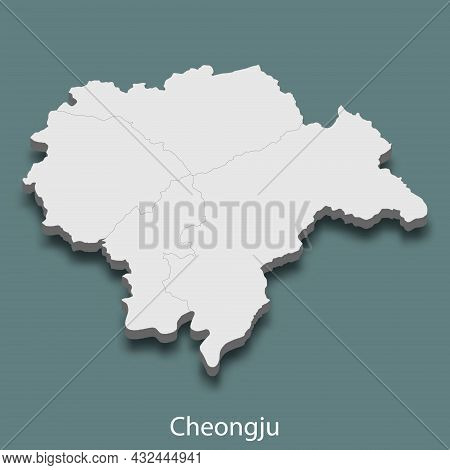 3d Isometric Map Of Cheongju Is A City Of Korea
