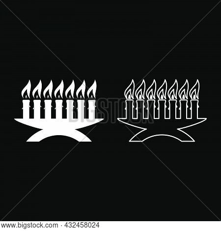Kwanzaa Candles Glowing African Holiday Seven Candle On Candlestick American Ethnic Cultural Holiday