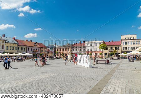 Zywiec, Poland - June 6, 2021: Main Market Square At Summer Time.
