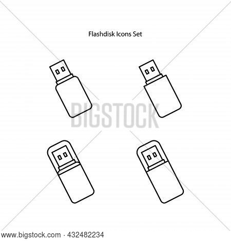 Flashdisk Icon Isolated On White Background. Flashdisk  Icon Thin Line Outline Linear Flashdisk Symb