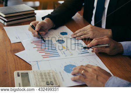 Colleagues Are Stress Talking About The Finance Results Report And Compared With The Financial Infor