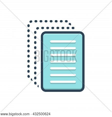 Color Illustration Icon For Paperless Cardboard Disposable Insubstantial Paper-thin Papery Wafer-thi