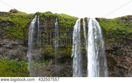 Seljalandsfoss Is One Of The Best Known Waterfalls In Iceland. The Waterfall Drops 60 Meters And Is 