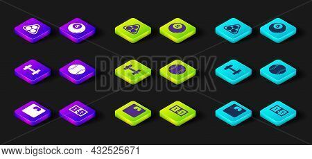 Set Bathroom Scales, Sport Mechanical Scoreboard, Dumbbell, Tennis Ball, Billiard Pool Snooker And B