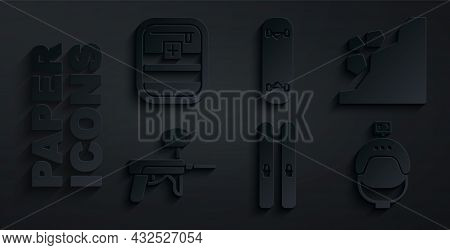 Set Ski And Sticks, Landslide, Paintball Gun, Helmet Action Camera, Skateboard Trick And First Aid K