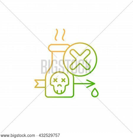 Illegal Poison Hunting Gradient Linear Vector Icon. Prohibit Poisonous Substances Usage. Unlawful Pr