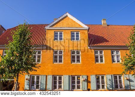 Typical Dansih House In The Historic Center Of Christiansfeld, Denmark