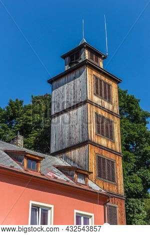 Wooden Tower Of The Historic Fire Station In Volary, Czech Republic