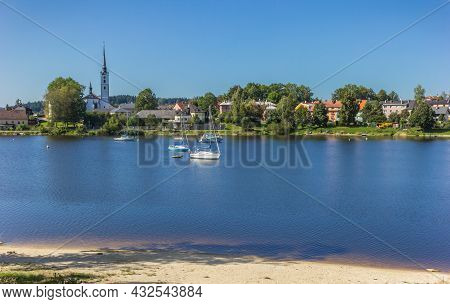 Lipno City And Lake Lipno In The Sumava Mountains, Czech Republic