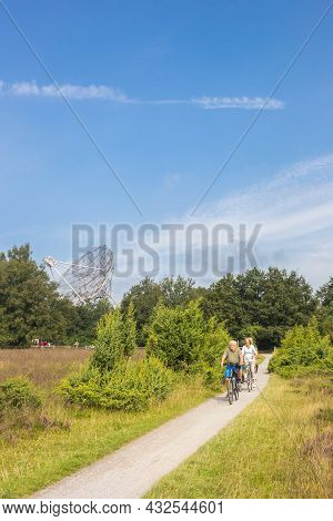 Dwingelderveld, Netherlands - August 21, 2021: Active People On Bicycles In National Park Dwingelder