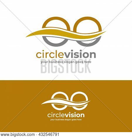 Logo Illustration About Eye Vision And Circle Optic Symbol Vector Design.