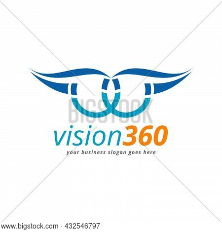 Logo Illustration About Eye Vision And Circle Optic Symbol Vector Design.