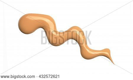 Creamy Foundation Blot On White Background. Isolated On White. Beauty And Fashion 
Conception