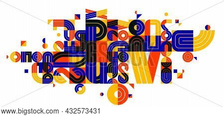 Abstract Modern Vector Trendy Design, Geometric Shapes Stylish Composition, Modular Pattern Artistic