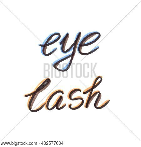 Felt Pen Eyelash Extension Tool Element In The Style Of Line Art Beauty Theme On A White Background.